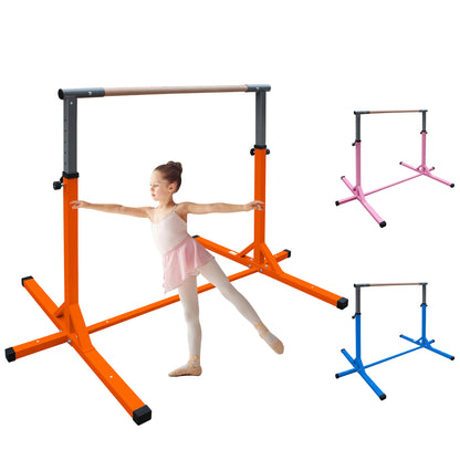 Gymnastics Bar for Kids, Adjustable Height Gym Bar, Junior Training Kip Bar for Home, Built for kids 3+ Years Yellow