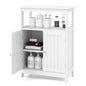 White Bathroom Floor Cabinet Freestanding Storage Organizer