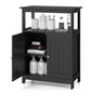 Black Bathroom Floor Cabinet Freestanding Storage Organizer