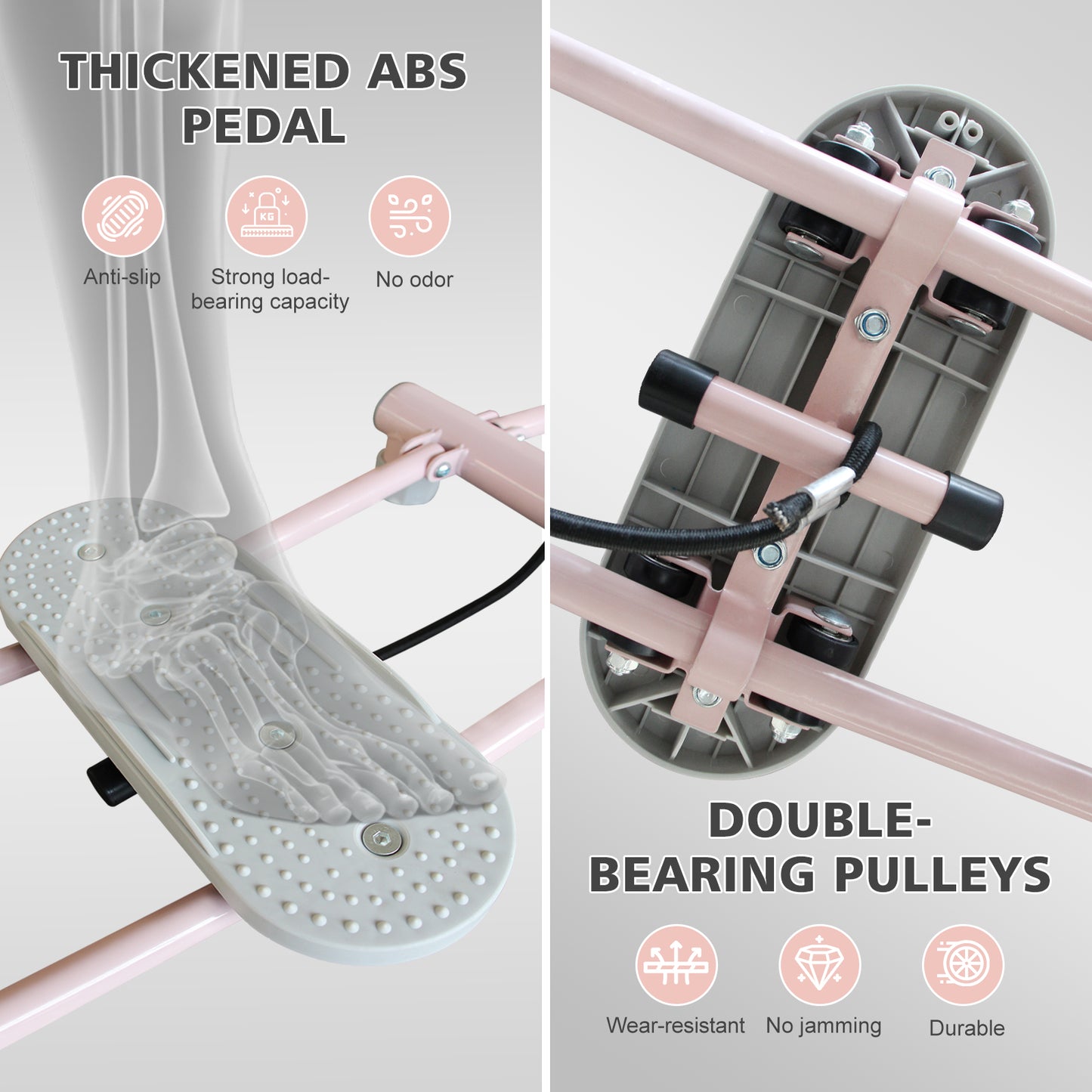 Ski Machine Foldable, Simulated Ski Trainer with 4-Level Adjustable Non-Slip Pedal Armrest, Pelvic Floor Muscle Trainer for Home