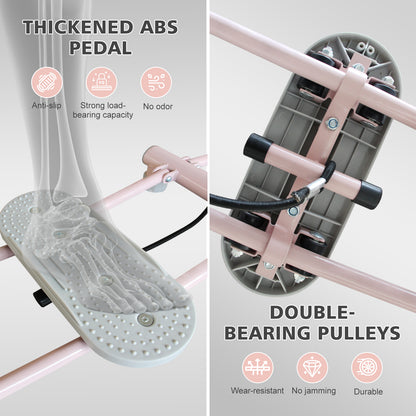 Ski Machine Foldable, Simulated Ski Trainer with 4-Level Adjustable Non-Slip Pedal Armrest, Pelvic Floor Muscle Trainer for Home