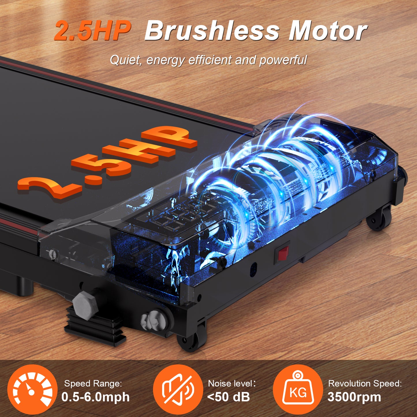 Foldable Treadmill with Handles Treadmills for Home Small Spaces 3HP Folding Treadmills Walking Pad Treadmill with Handle Bar Quiet Walking Machine, 300LBS Capacity, Portable Small Home Gym (Black)