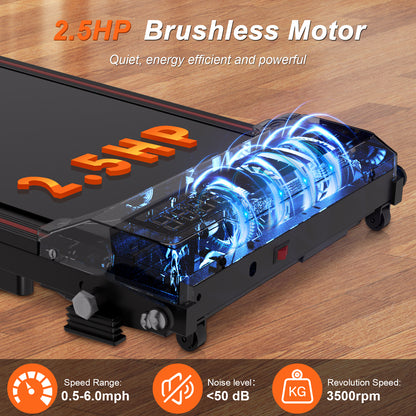 Foldable Treadmill with Handles Treadmills for Home Small Spaces 3HP Folding Treadmills Walking Pad Treadmill with Handle Bar Quiet Walking Machine, 300LBS Capacity, Portable Small Home Gym (Black)