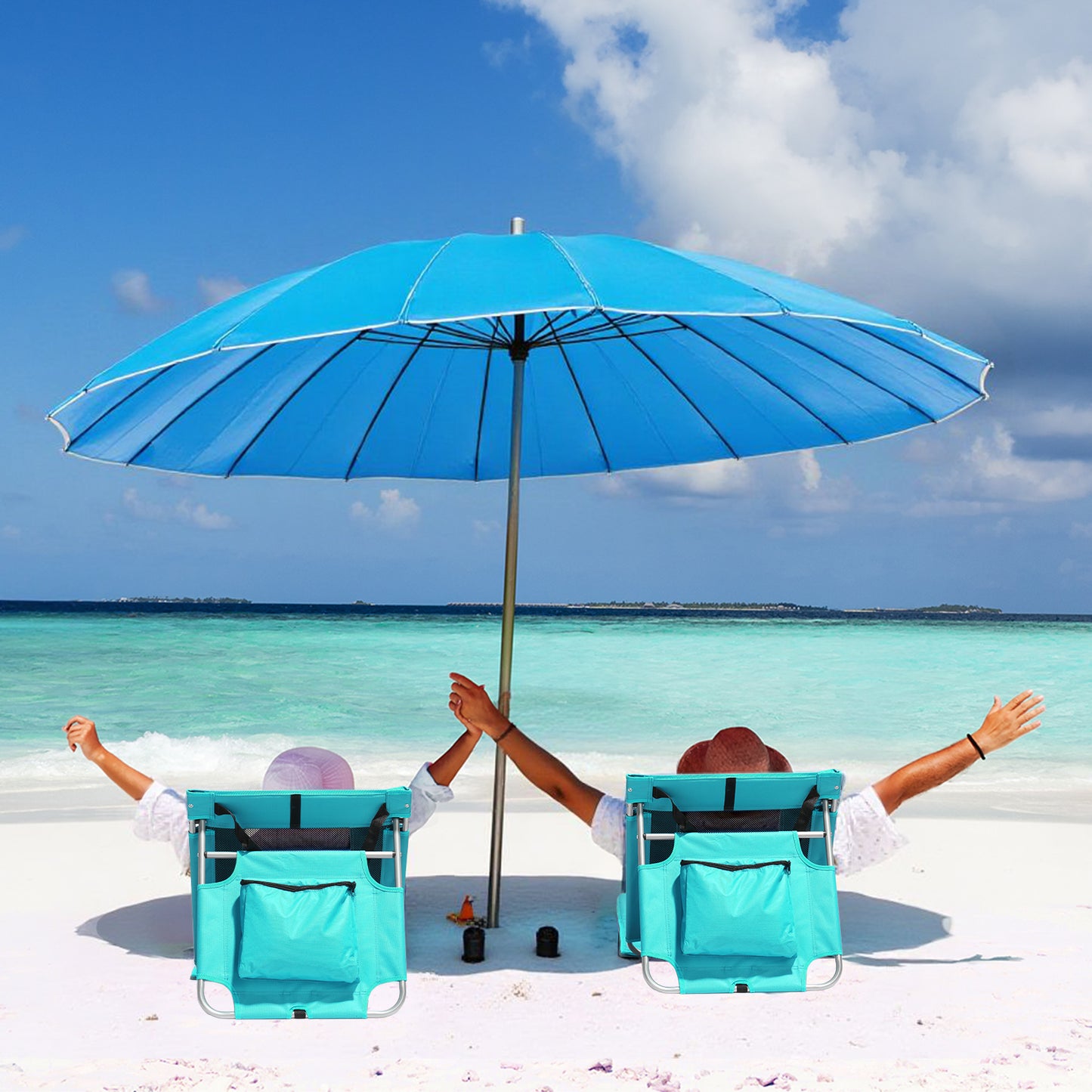 Foldable Beach Lounger, Lightweight Beach Mat Lounge Chair with Breathable Mesh Back, Cooler Pocket for Tanning Relaxing, Mint Green