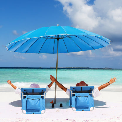 Foldable Beach Lounger, Lightweight Beach Mat Lounge Chair with Breathable Mesh Back, Cooler Pocket for Tanning Relaxing, Blue