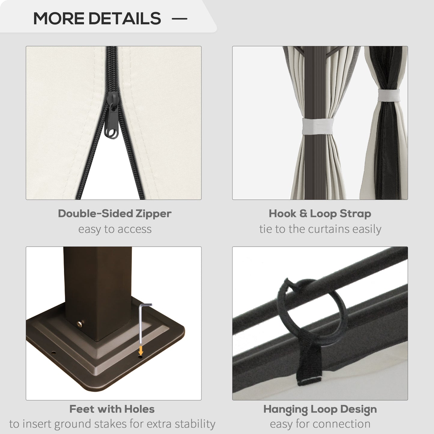 13ft x 13ft Patio Gazebo-Gray-AS ( Amazon Shipping)（Prohibited by WalMart）