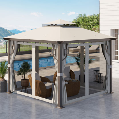 13ft x 13ft Patio Gazebo-Gray-AS ( Amazon Shipping)（Prohibited by WalMart）