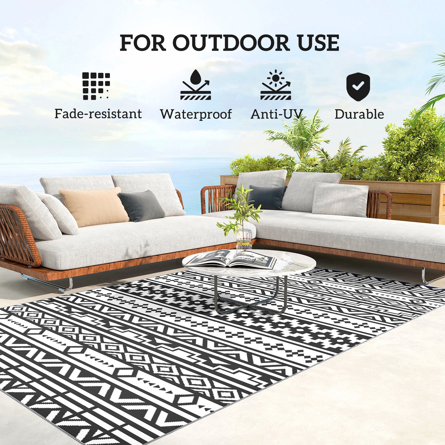 Reversible Outdoor Rug( Amazon Shipping)（Prohibited by WalMart）