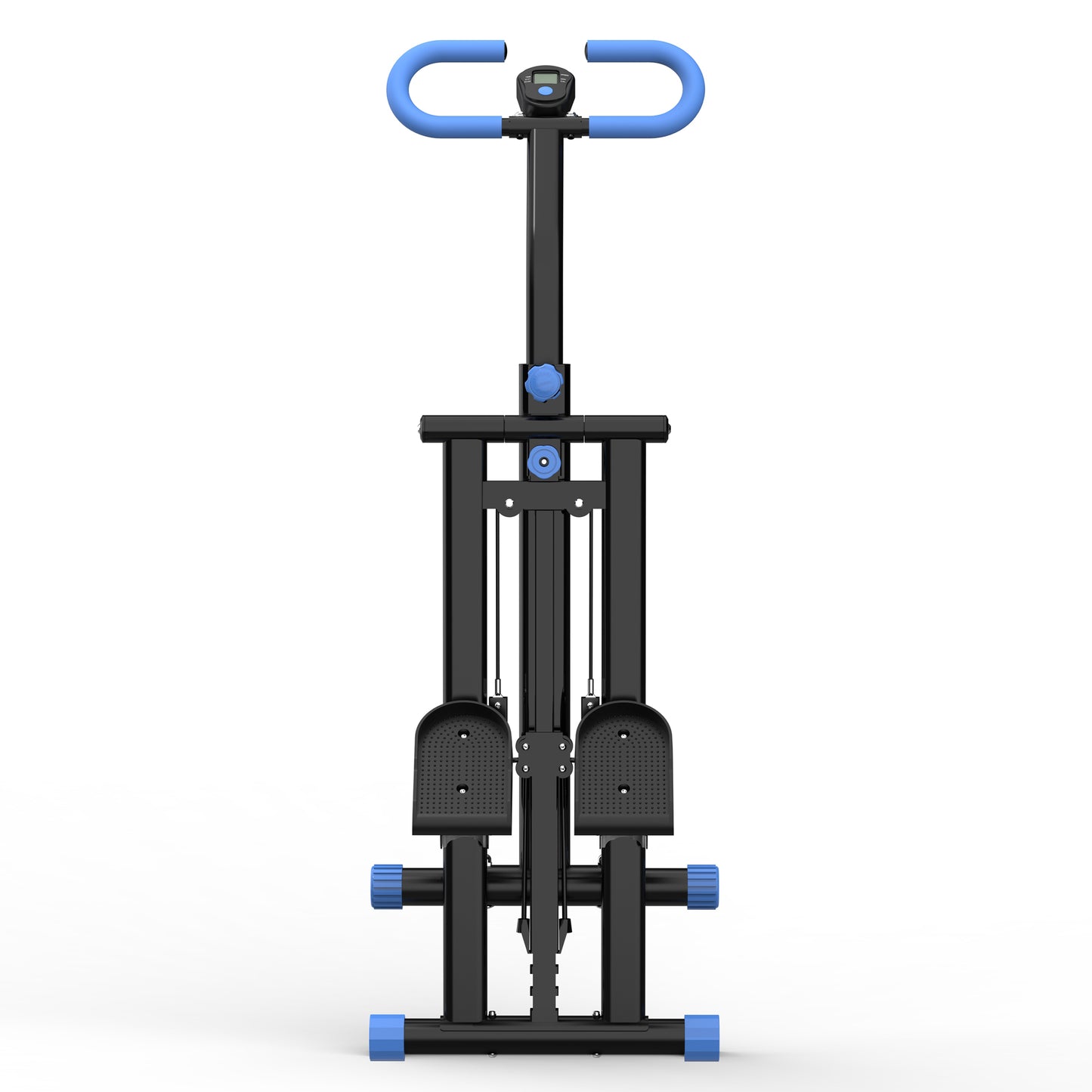 Stair Stepper with resistance Home-Upgrade Vertical Climber Workout Machine for Full-Body Exercise Climber Fitness Equipment with Stable Frame Adjustable Handlebar-Black Blue-No support Self-pick up