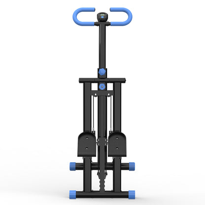 Stair Stepper with resistance Home-Upgrade Vertical Climber Workout Machine for Full-Body Exercise Climber Fitness Equipment with Stable Frame Adjustable Handlebar-Black Blue-No support Self-pick up