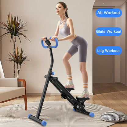 Stair Stepper with resistance Home-Upgrade Vertical Climber Workout Machine for Full-Body Exercise Climber Fitness Equipment with Stable Frame Adjustable Handlebar-Black Blue-No support Self-pick up
