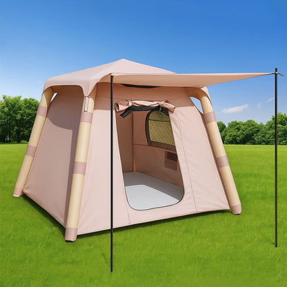 4-post Camping Tent 3-4 people easy to set up inflatable tent Luxury camping outdoor air blown tent, adult waterproof inflatable house tent