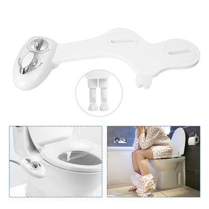 2-Mode Bidet for Toilet, Bidet Wash & Gentle Female Wash Nozzles (Ideal for Pregnant Women), Self-Cleaning Retractable Nozzle, Easy Installation on Standard 2-Piece Toilets