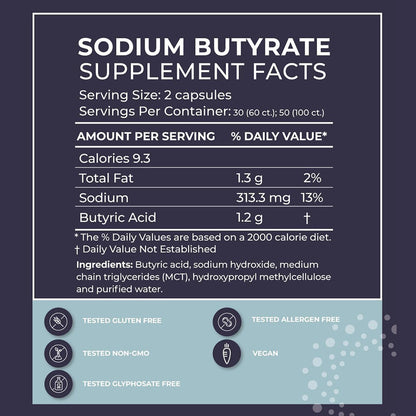 Moxca Sodium Butyrate Gastrointestinal Health Supplement Gut Health Supplement
