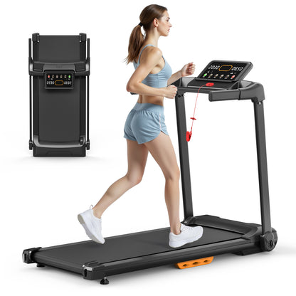 Treadmill with Incline Running Machine 2.5HP Quiet Brushless, 300 Lbs Capacity, App, Pulse Sensor Heart Rate with LCD Display