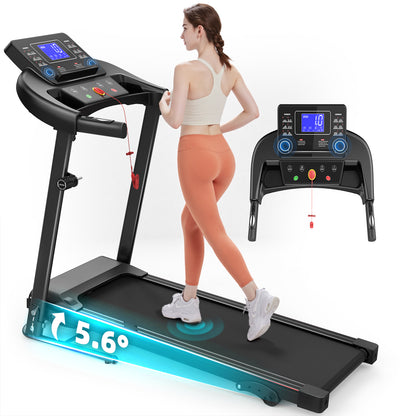 Walking Pad Treadmill Treadmills for Home Folding Treadmill with Incline 3 HP Quiet Brushless, Running Machine 300 Lbs Capacity, App, Pulse Sensor Heart Rate with LCD Display Holder for Cup & Phone