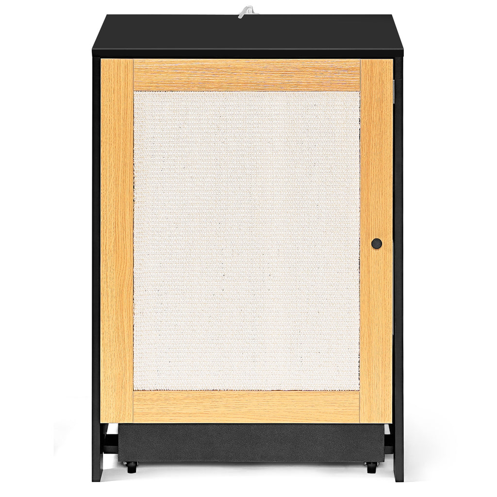 Litter Box Enclosure with Sisal Scratching Door, Pull-Out Litter Tray and Upper Storage Shelf, Black