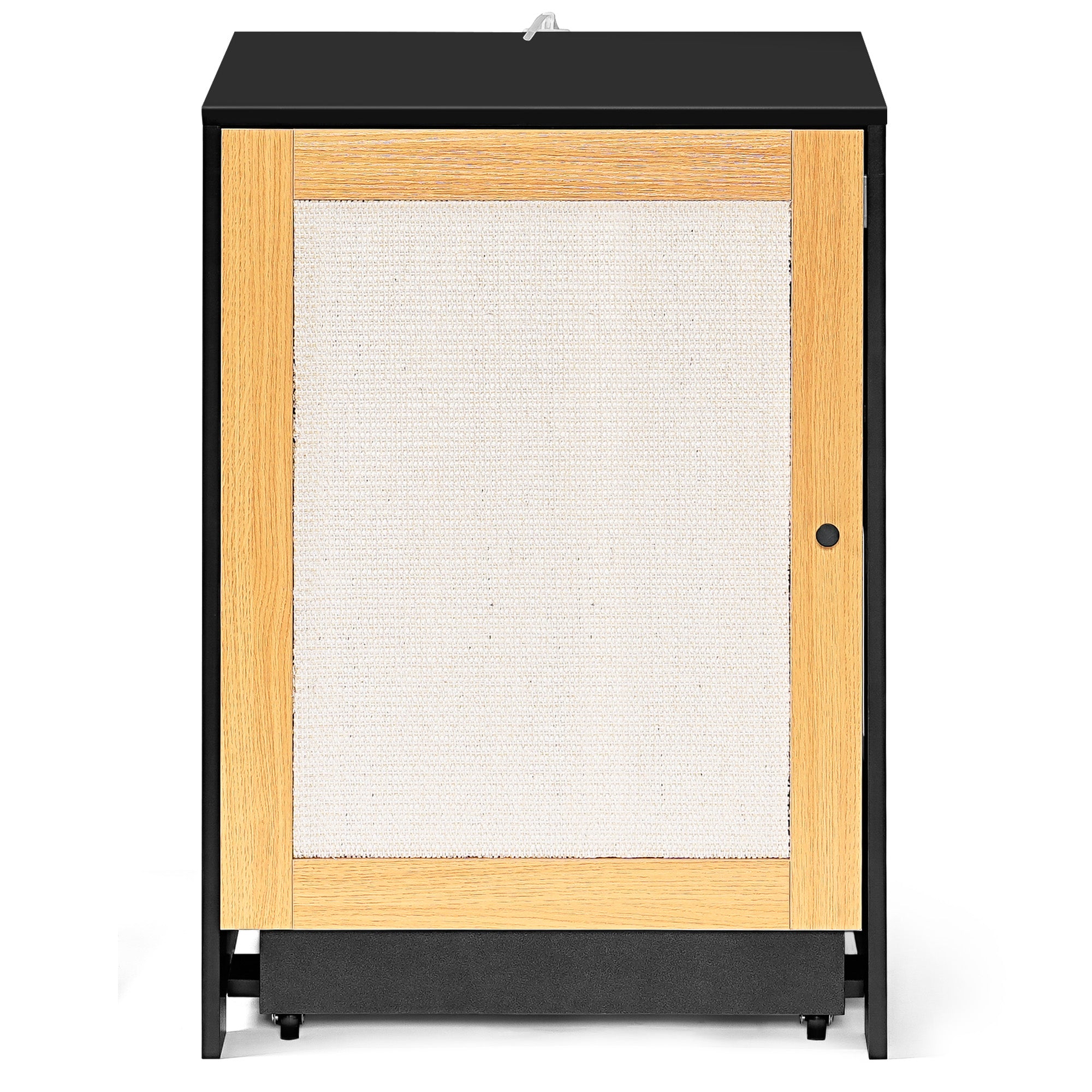 Litter Box Enclosure with Sisal Scratching Door, Pull-Out Litter Tray and Upper Storage Shelf, Black