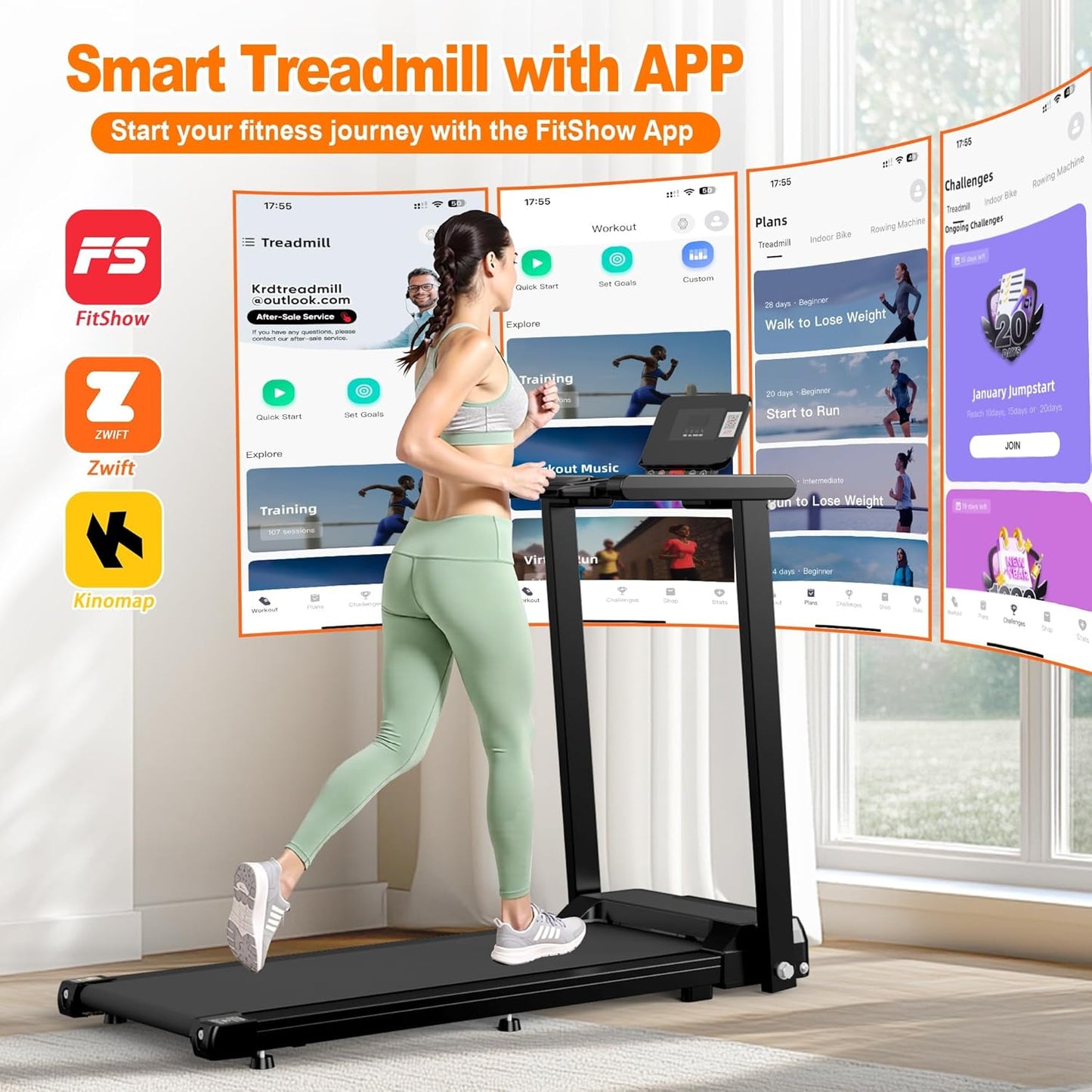 Folding Treadmill with Handles, 3.0HP Portable Walking Treadmill, Portable Treadmill with Handles Walking Pad for Home/Office, Electric Treadmill with Remote Control, 300 lbs Weight Capacity