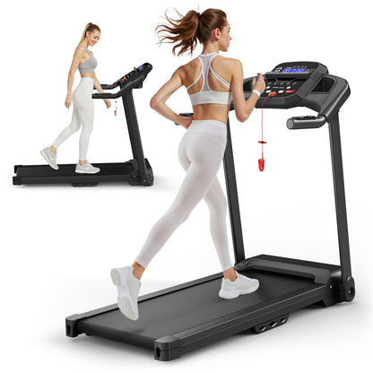 Treadmills for Home Treadmill with Incline Walking Pad Treadmill Running Machine 2.5HP Quiet Brushless, 265 Lbs Capacity, App, Pulse Sensor Heart Rate with LCD Display Holder for Cup & Phone
