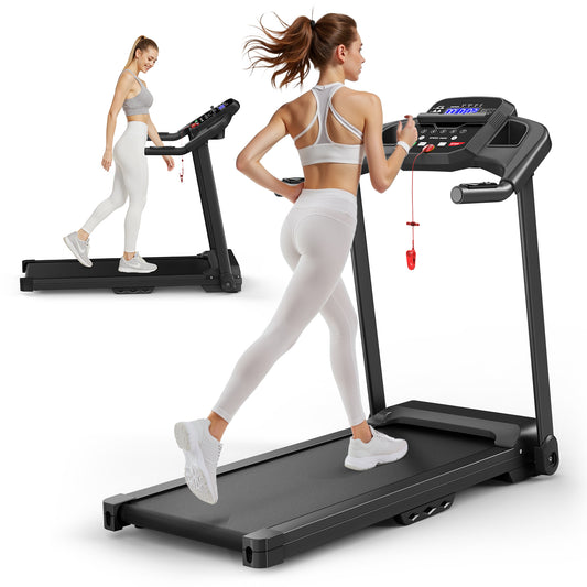 Treadmills for Home Treadmill with Incline Walking Pad Treadmill Running Machine 2.5HP Quiet Brushless, 265 Lbs Capacity, App, Pulse Sensor Heart Rate with LCD Display Holder for Cup & Phone