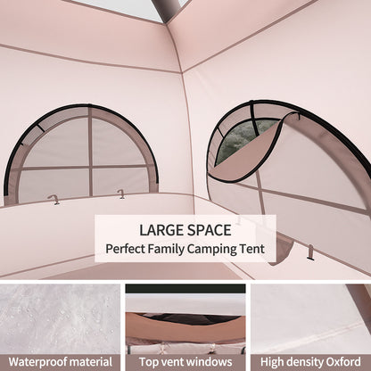 4-post Camping Tent 3-4 people easy to set up inflatable tent Luxury camping outdoor air blown tent, adult waterproof inflatable house tent