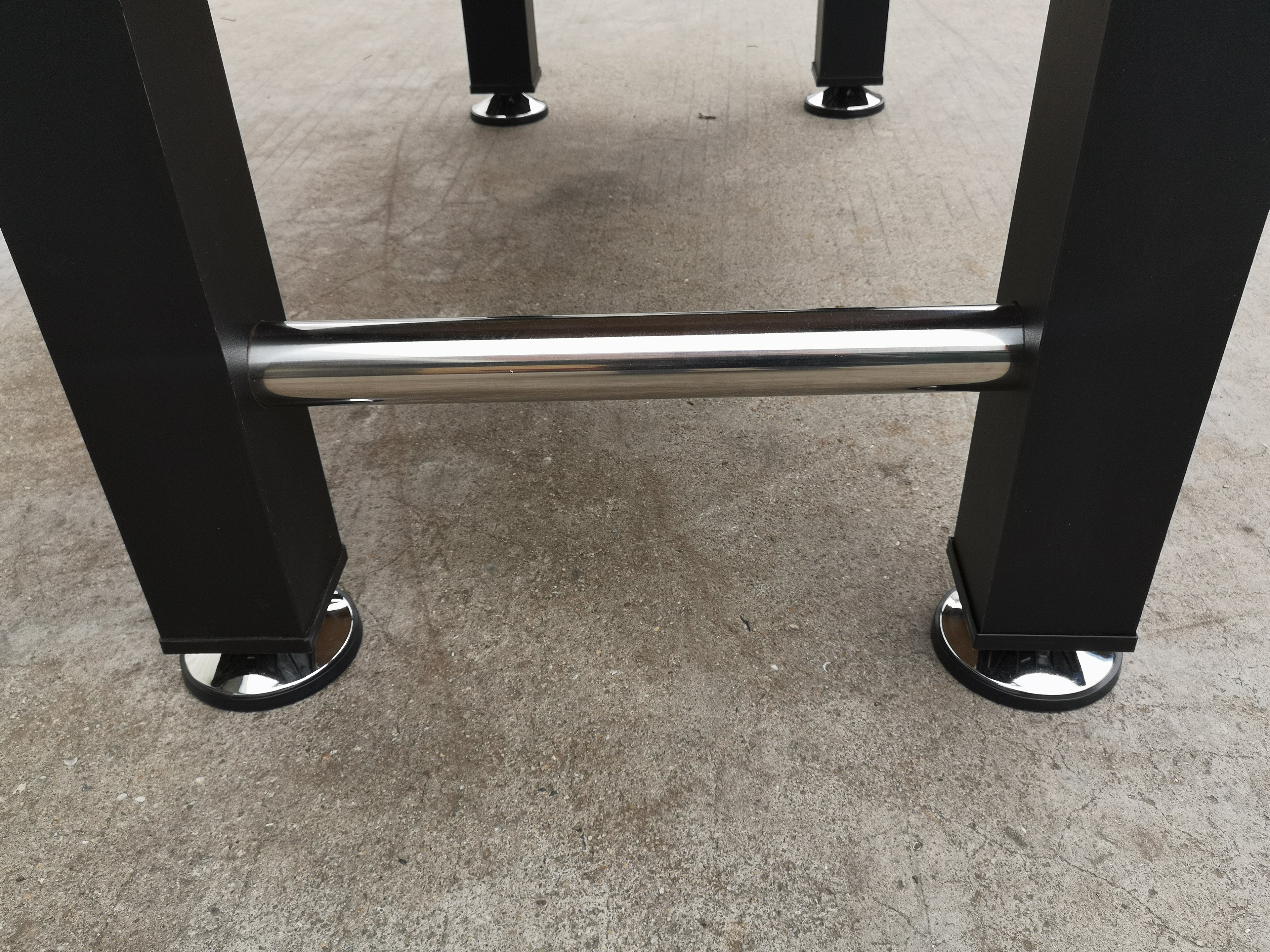 54" Heavy-Duty Freestanding Foosball Table, Black Indoor Arcade Soccer Game Room Table with Cup Holders and Steel Rods