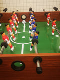 48" Freestanding Foosball Table with Steel Rods and Cup Holders, Wood Grain Indoor Game Room Arcade Table