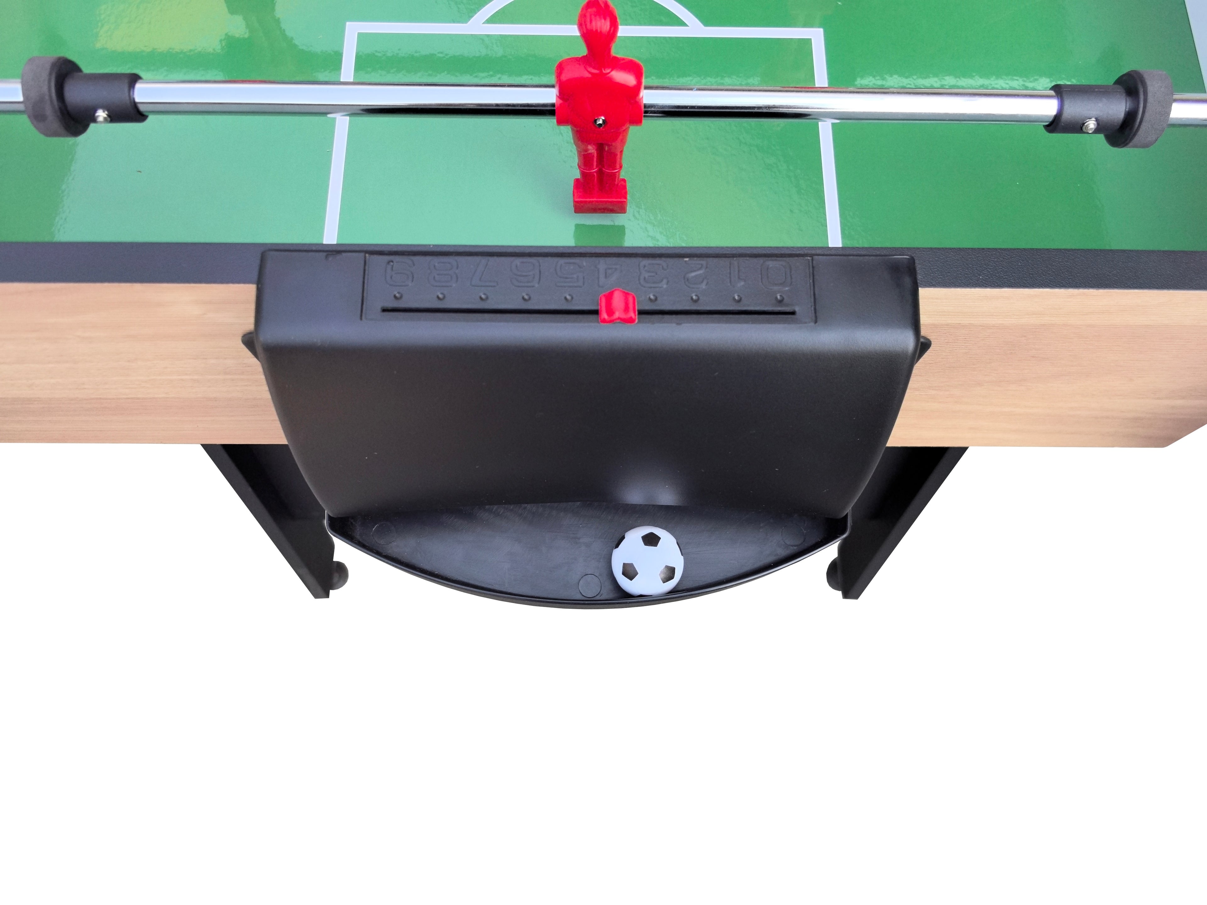 48" Freestanding Foosball Table, Wood Grain MDF Game Room Table with Curved Legs and Steel Rods