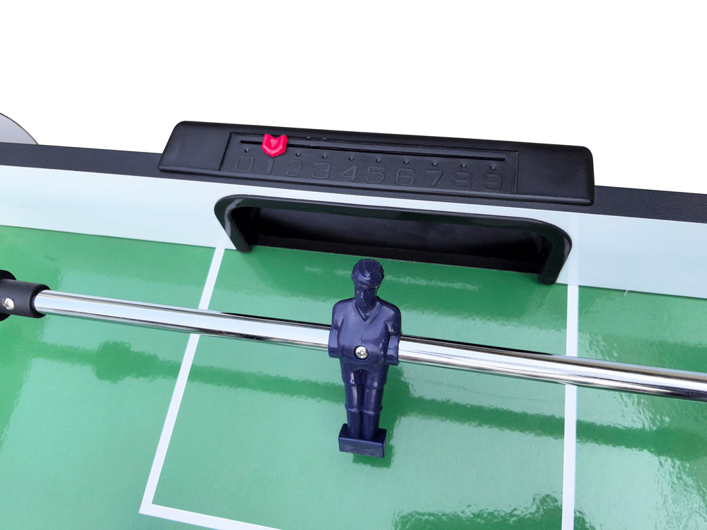 48" Freestanding Foosball Table, Wood Grain MDF Game Room Table with Curved Legs and Steel Rods