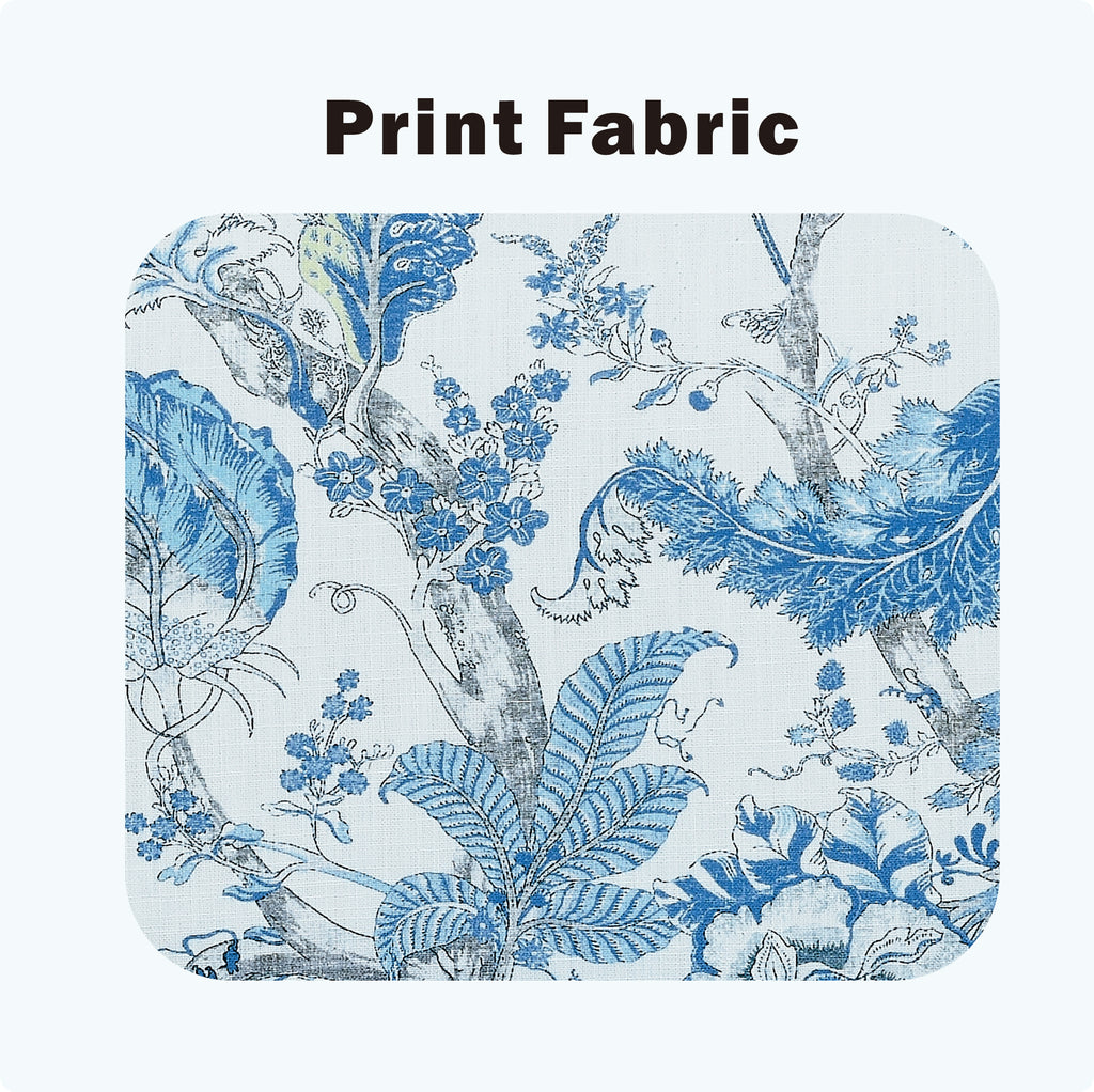 27" Wide Floral Upholstered Accent Chair with Nailhead Trim, Contemporary Botanical Armchair with Wood Turned Legs