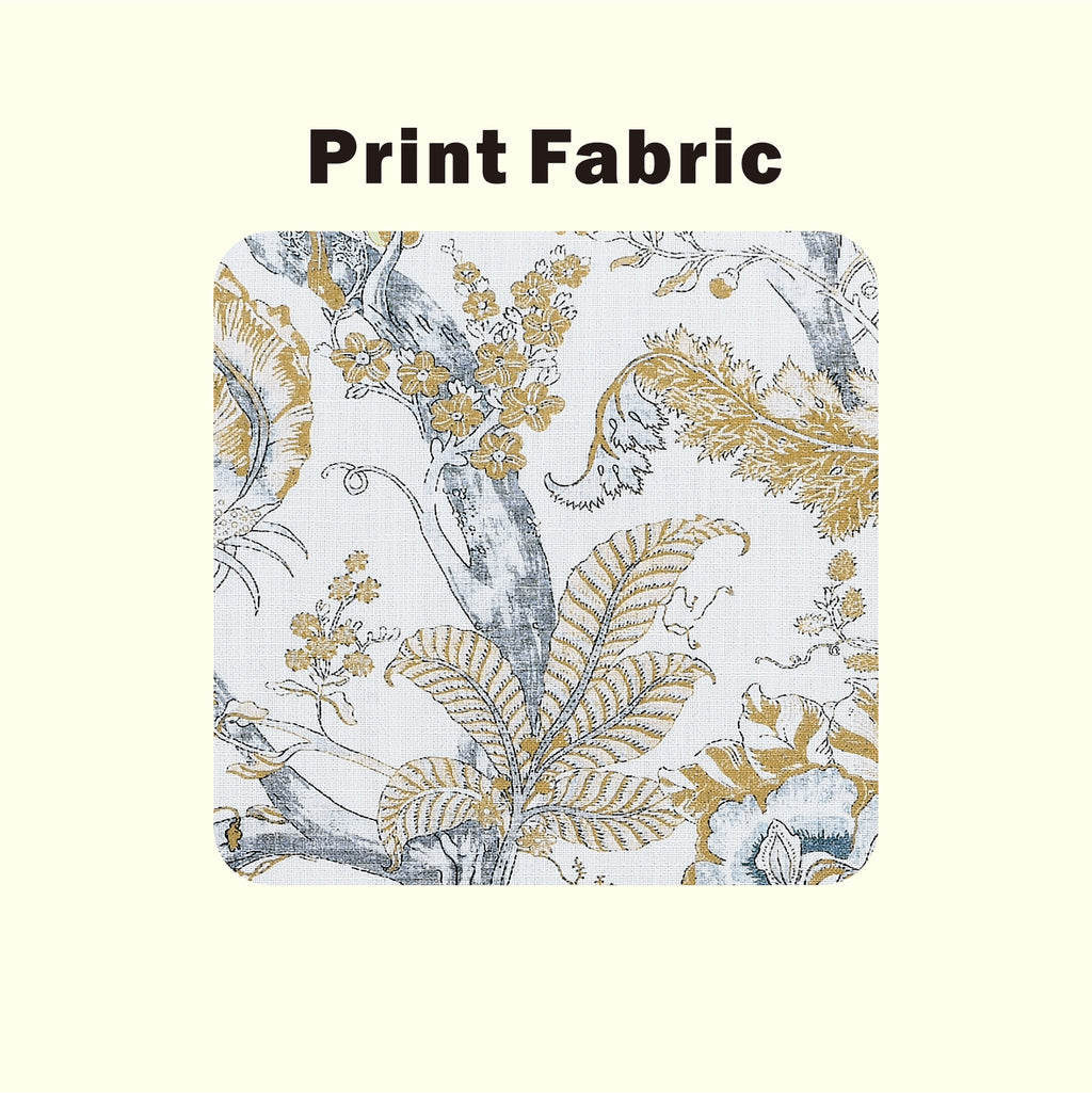 27" Wide Floral Upholstered Accent Chair with Nailhead Trim, Contemporary Botanical Armchair with Wood Turned Legs