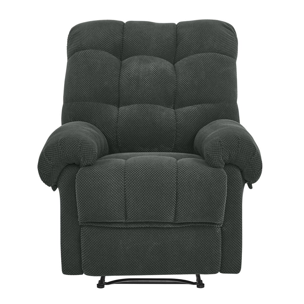 36.2" Wide Overstuffed Manual Recliner, Ergonomic Fabric Lounge Chair with Side Pockets