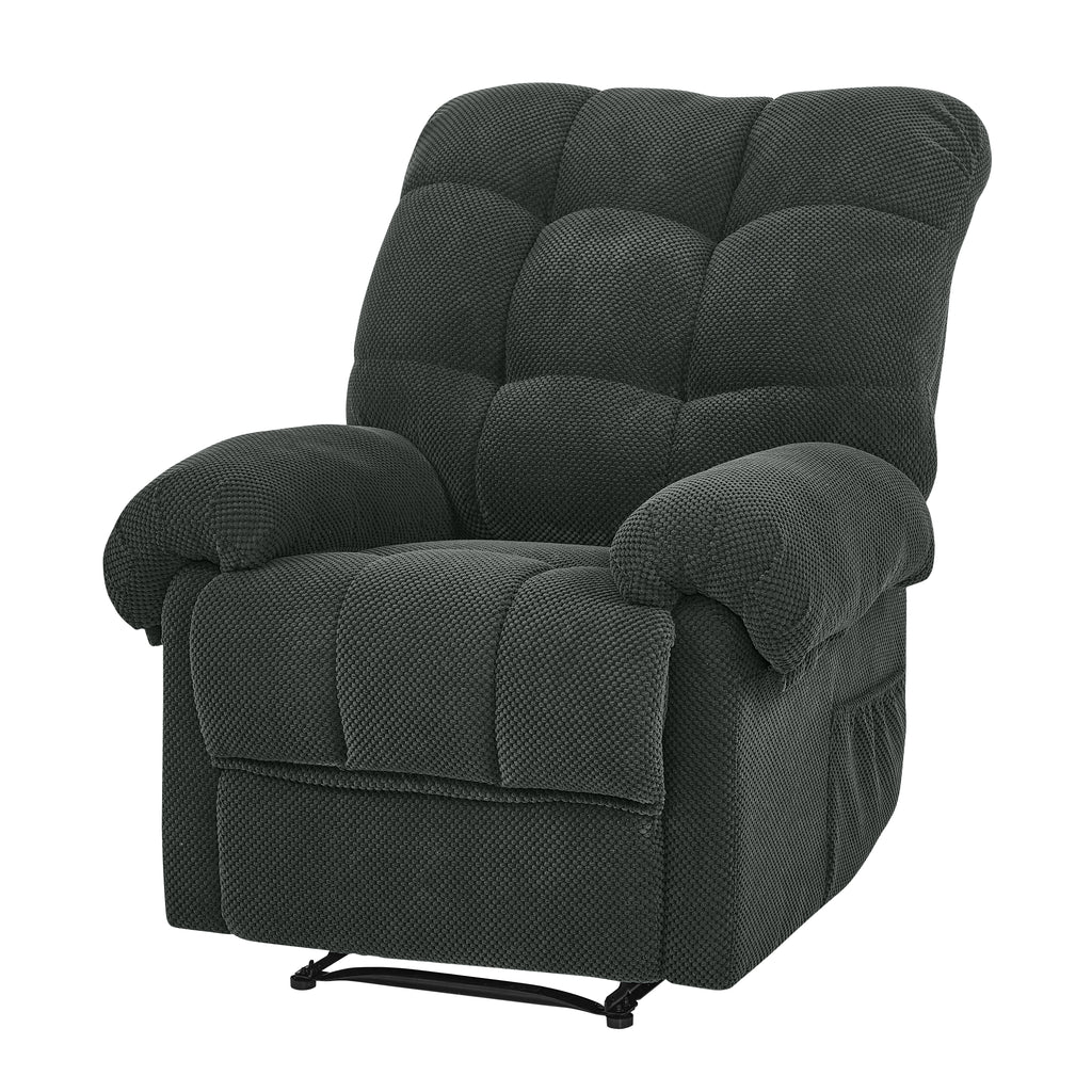 36.2" Wide Overstuffed Manual Recliner, Ergonomic Fabric Lounge Chair with Side Pockets