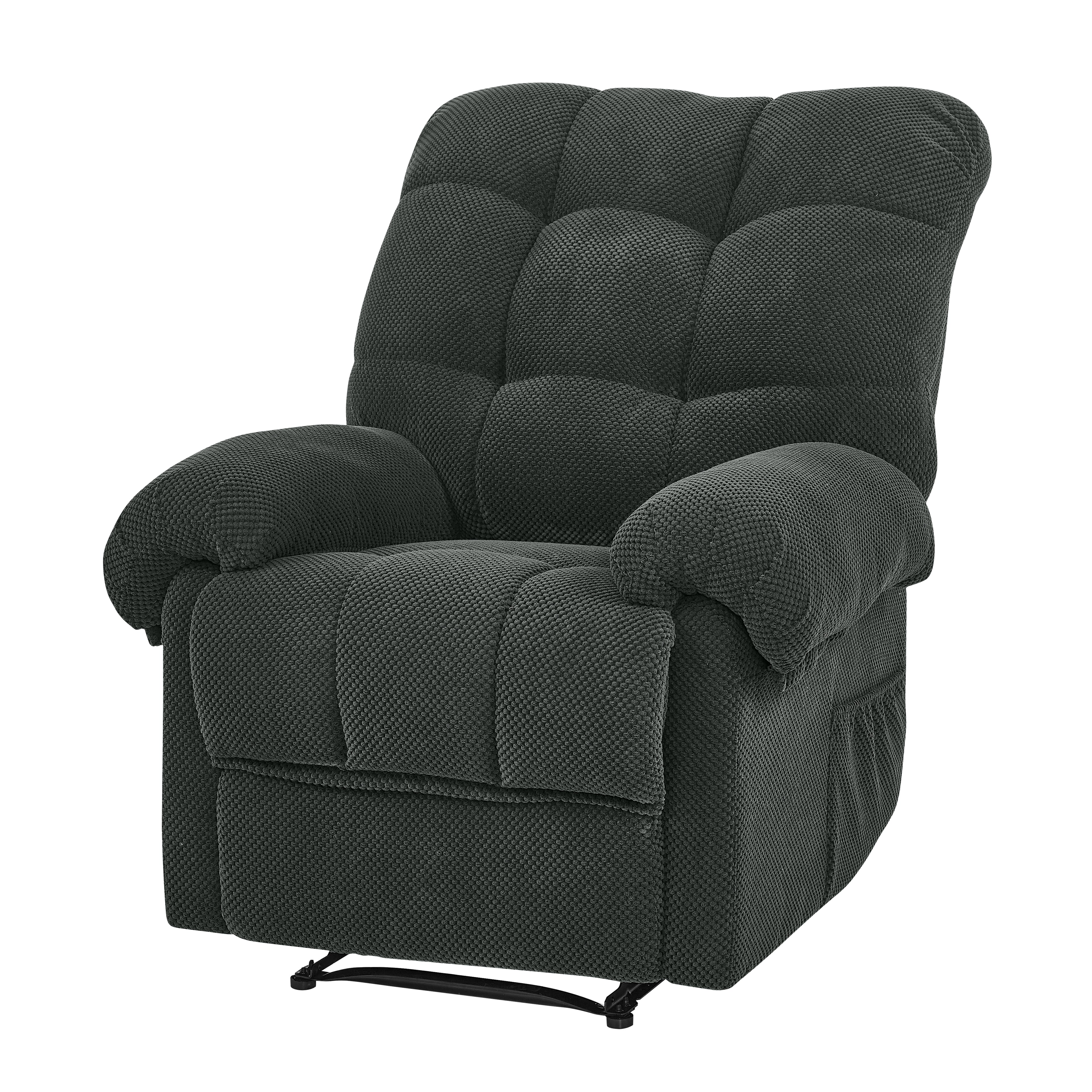 36.2" Wide Overstuffed Manual Recliner, Ergonomic Fabric Lounge Chair with Side Pockets