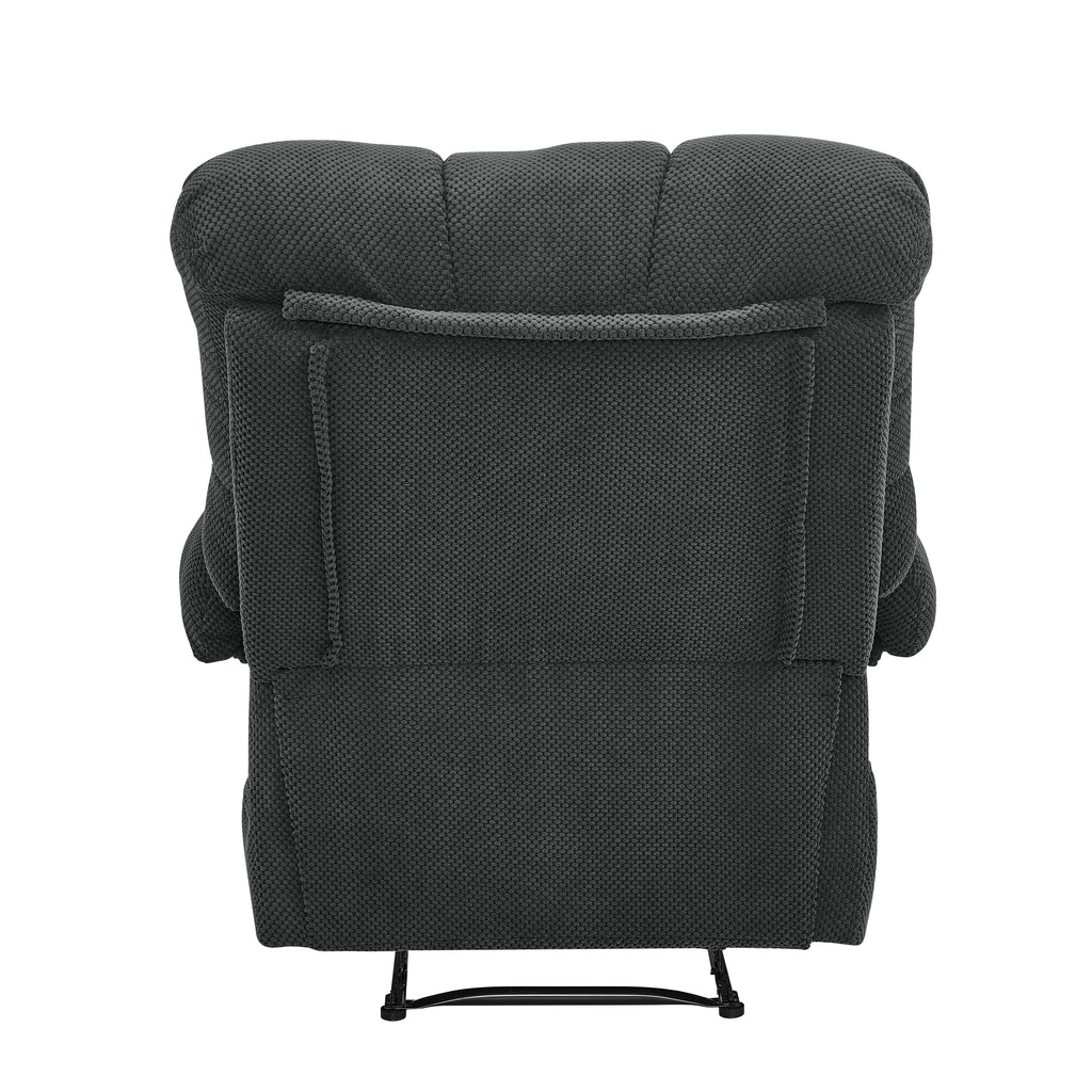 36.2" Wide Overstuffed Manual Recliner, Ergonomic Fabric Lounge Chair with Side Pockets