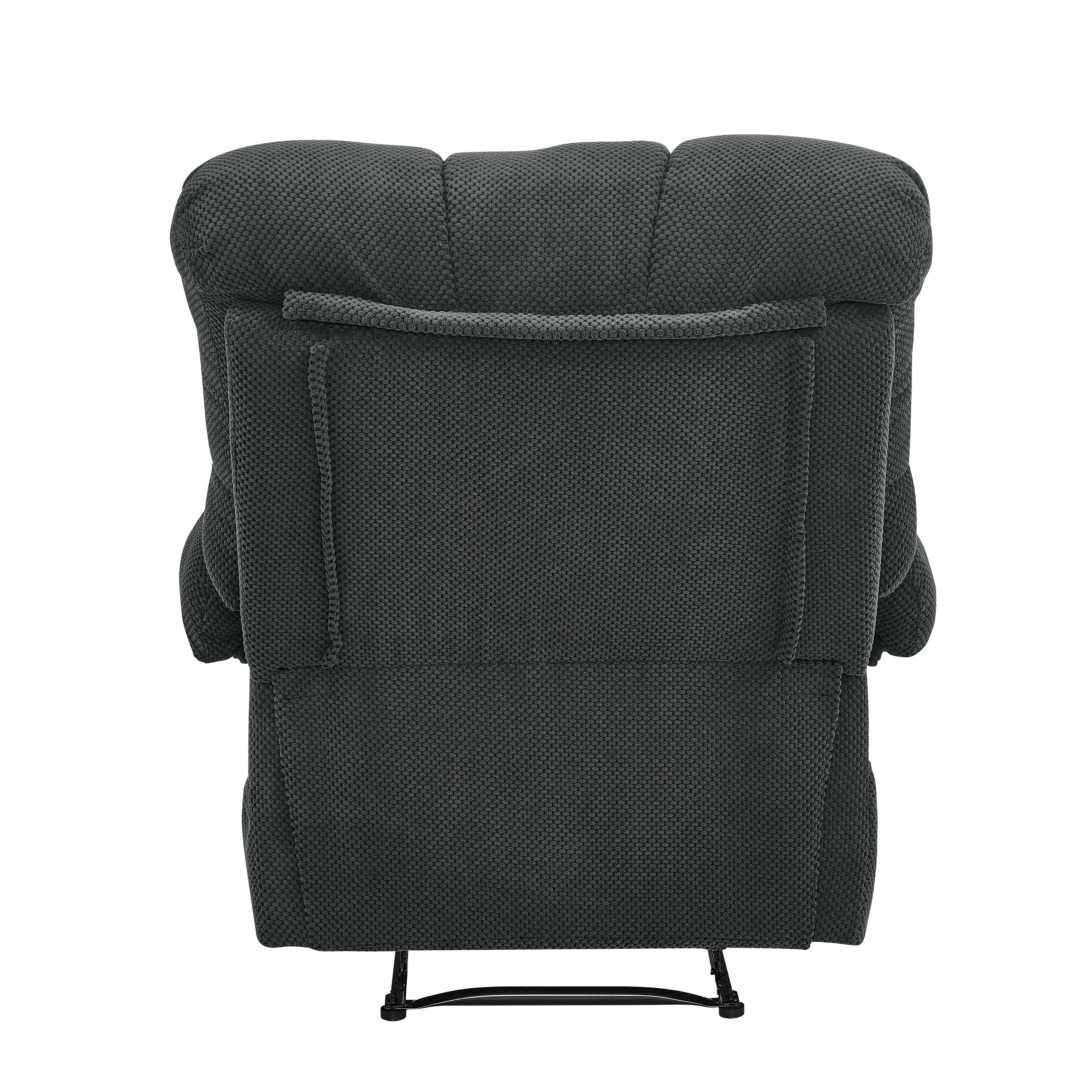 36.2" Wide Overstuffed Manual Recliner, Ergonomic Fabric Lounge Chair with Side Pockets