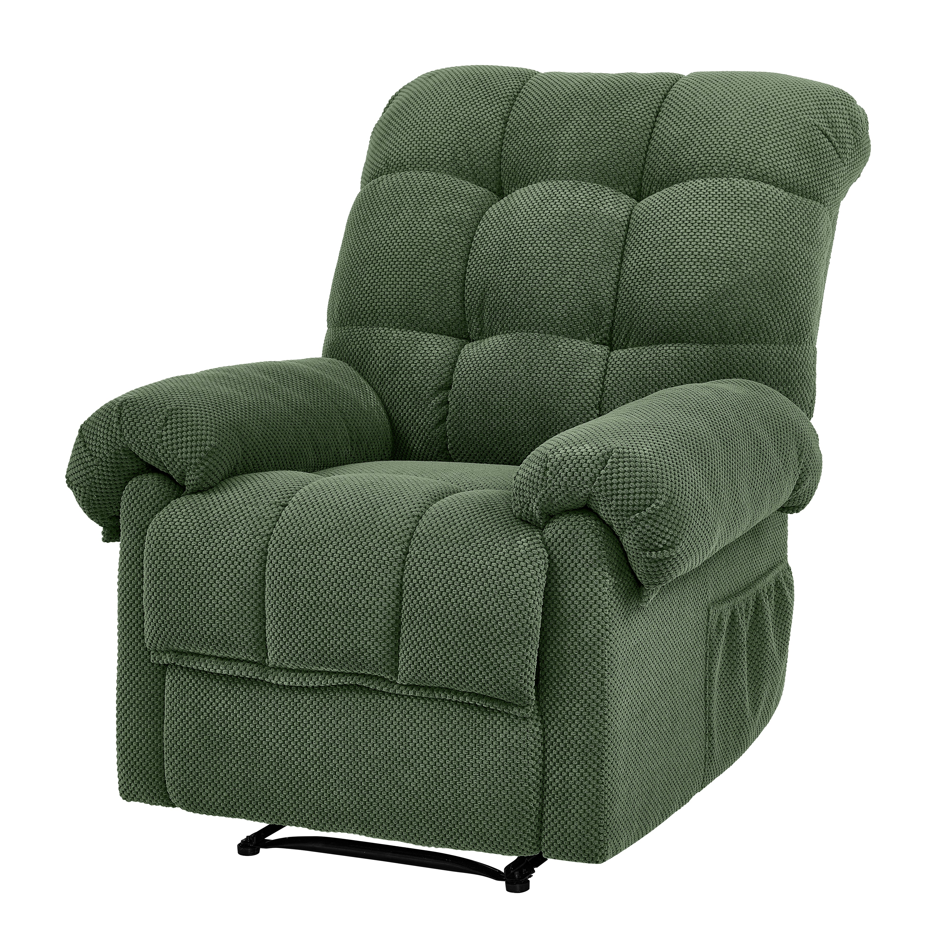 36.2" Wide Overstuffed Manual Recliner, Ergonomic Fabric Lounge Chair with Side Pockets