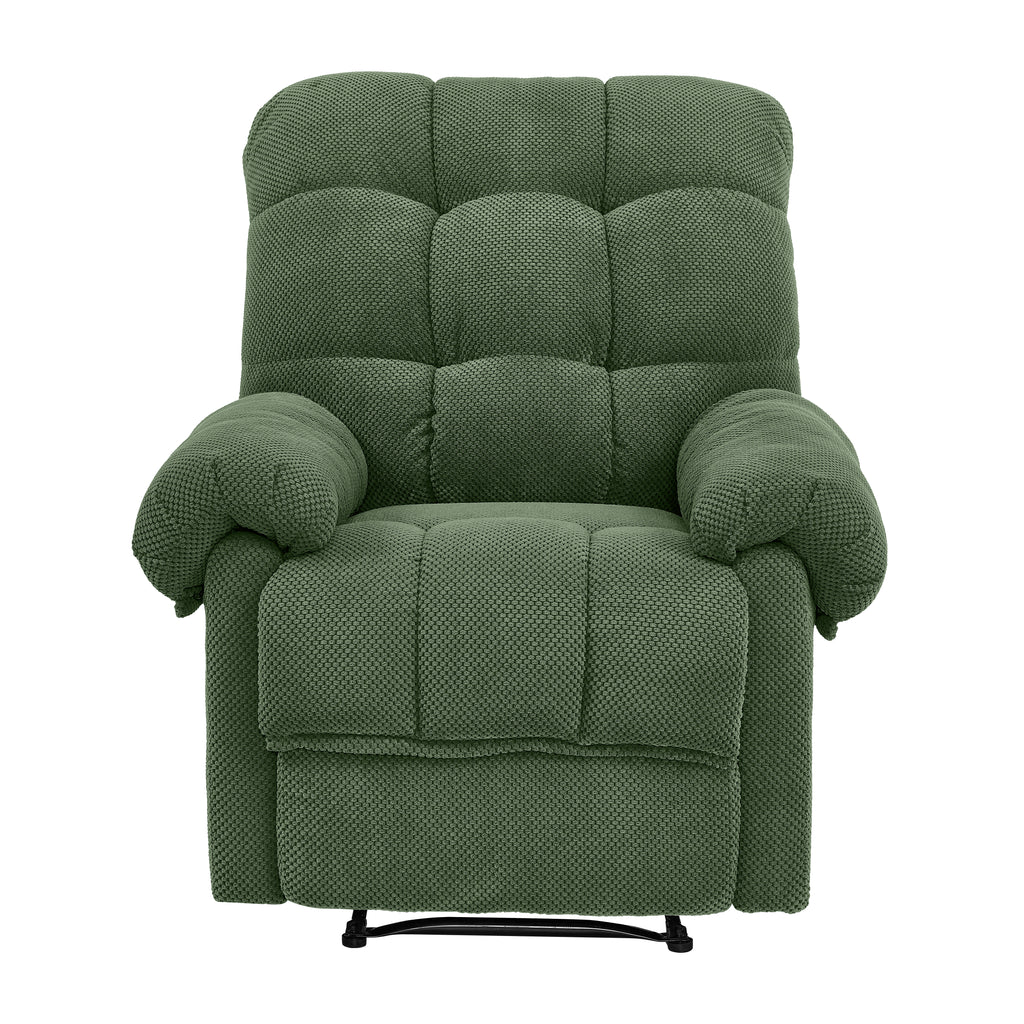 36.2" Wide Overstuffed Manual Recliner, Ergonomic Fabric Lounge Chair with Side Pockets