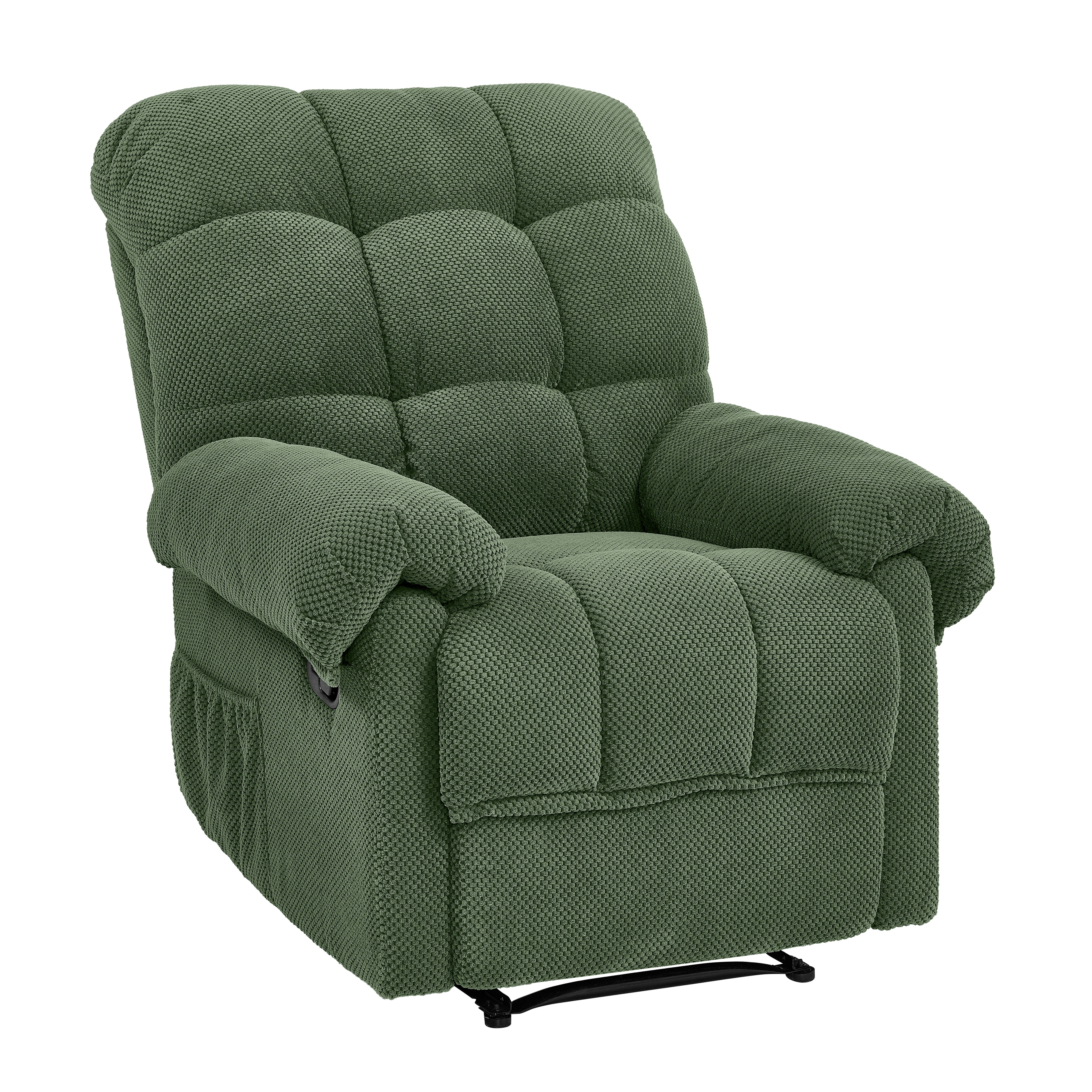 36.2" Wide Overstuffed Manual Recliner, Ergonomic Fabric Lounge Chair with Side Pockets