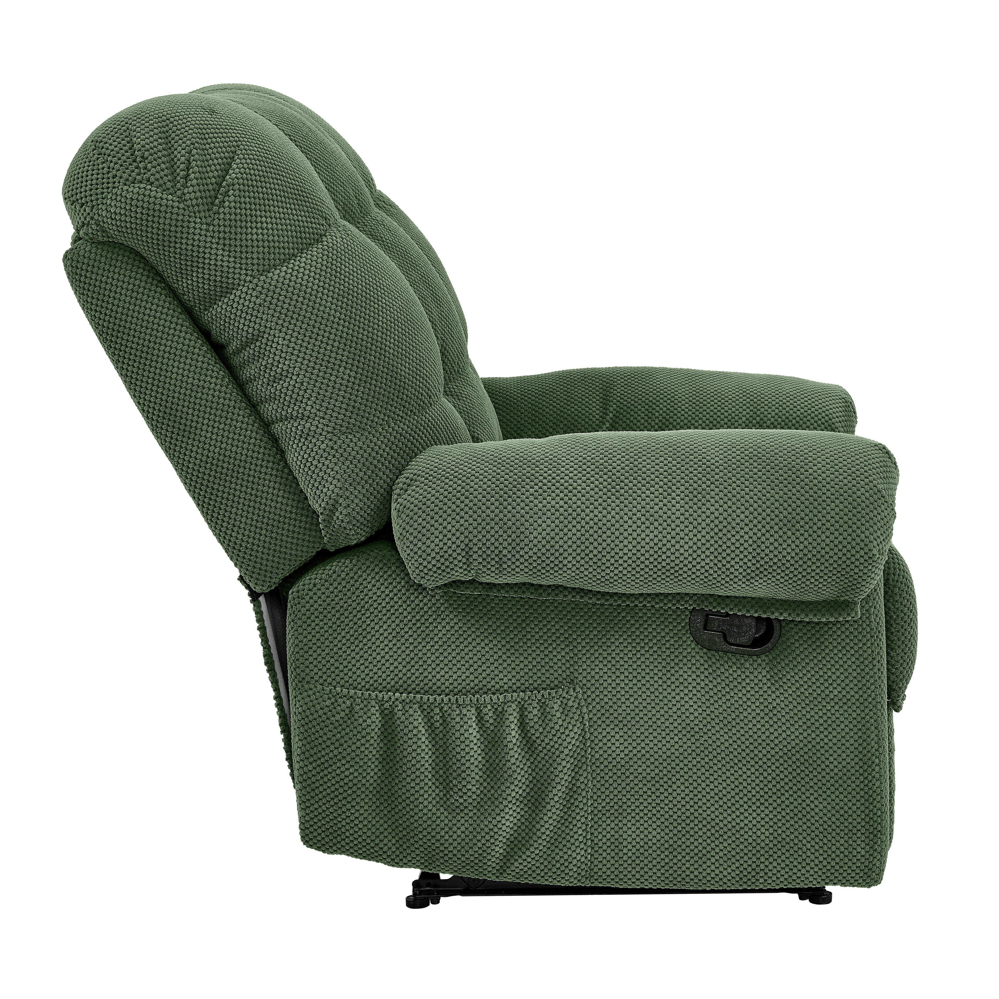 36.2" Wide Overstuffed Manual Recliner, Ergonomic Fabric Lounge Chair with Side Pockets