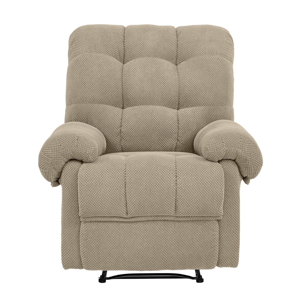 36.2" Wide Overstuffed Manual Recliner, Ergonomic Fabric Lounge Chair with Side Pockets