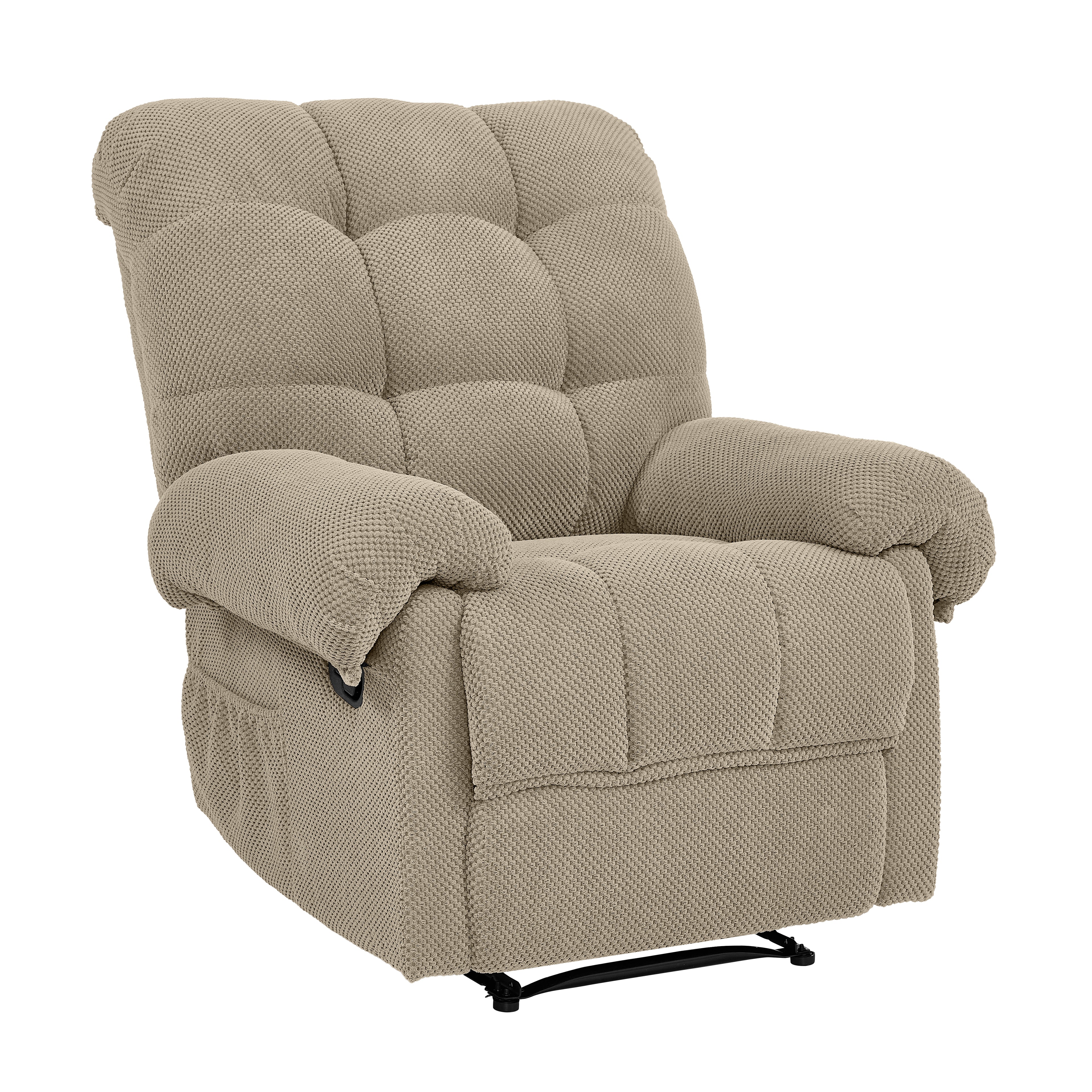 36.2" Wide Overstuffed Manual Recliner, Ergonomic Fabric Lounge Chair with Side Pockets