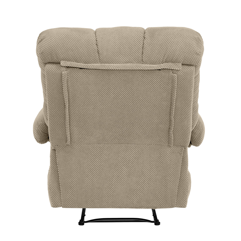 36.2" Wide Overstuffed Manual Recliner, Ergonomic Fabric Lounge Chair with Side Pockets