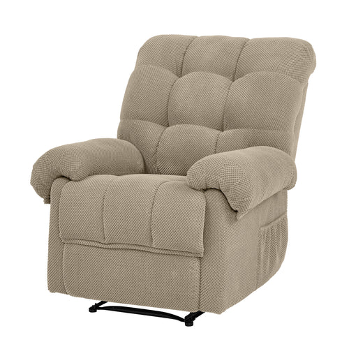 36.2" Wide Overstuffed Manual Recliner, Ergonomic Fabric Lounge Chair with Side Pockets