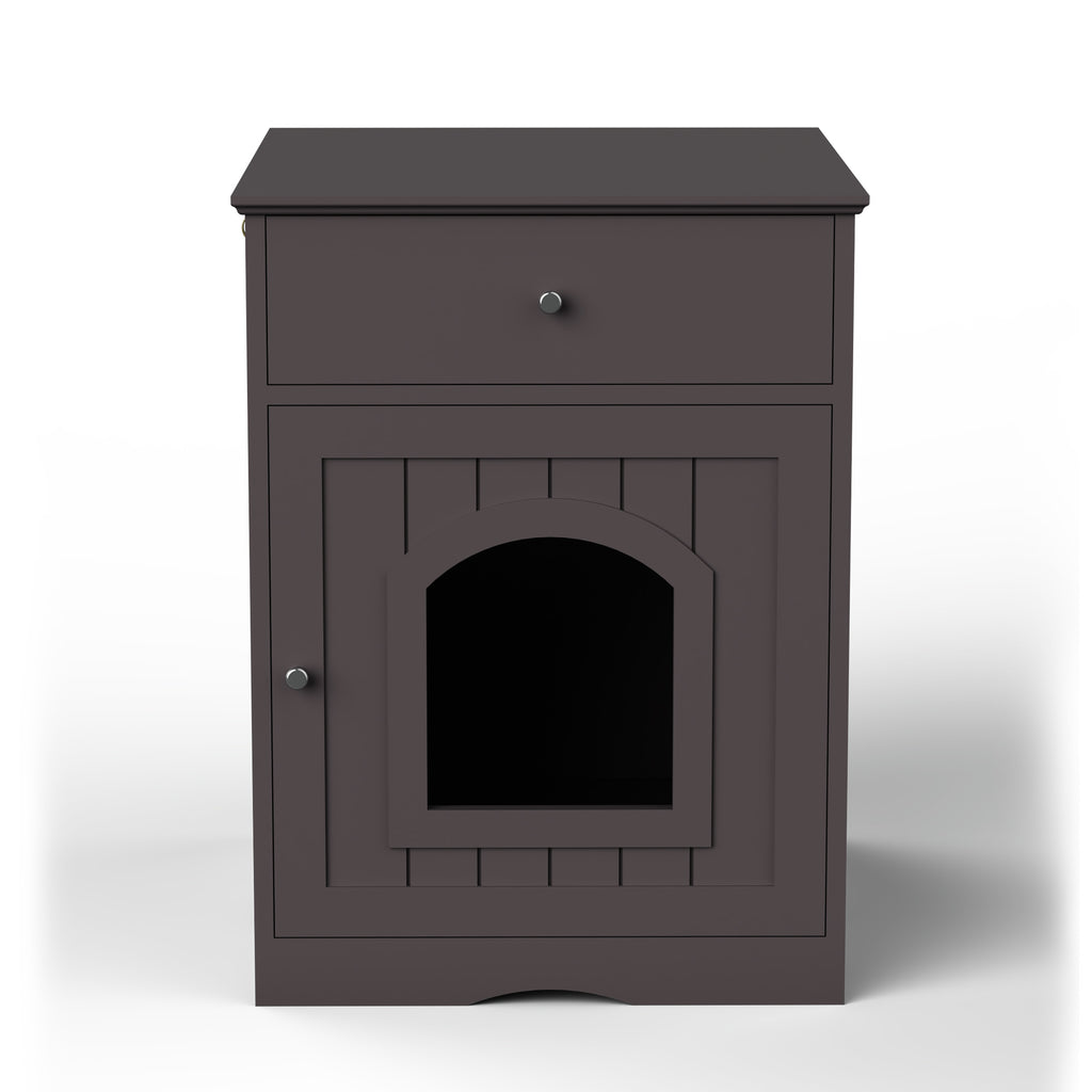 Cat Litter Box Enclosure with Storage Drawer, Hidden Litter Box Side Table and Indoor Cat Cabinet