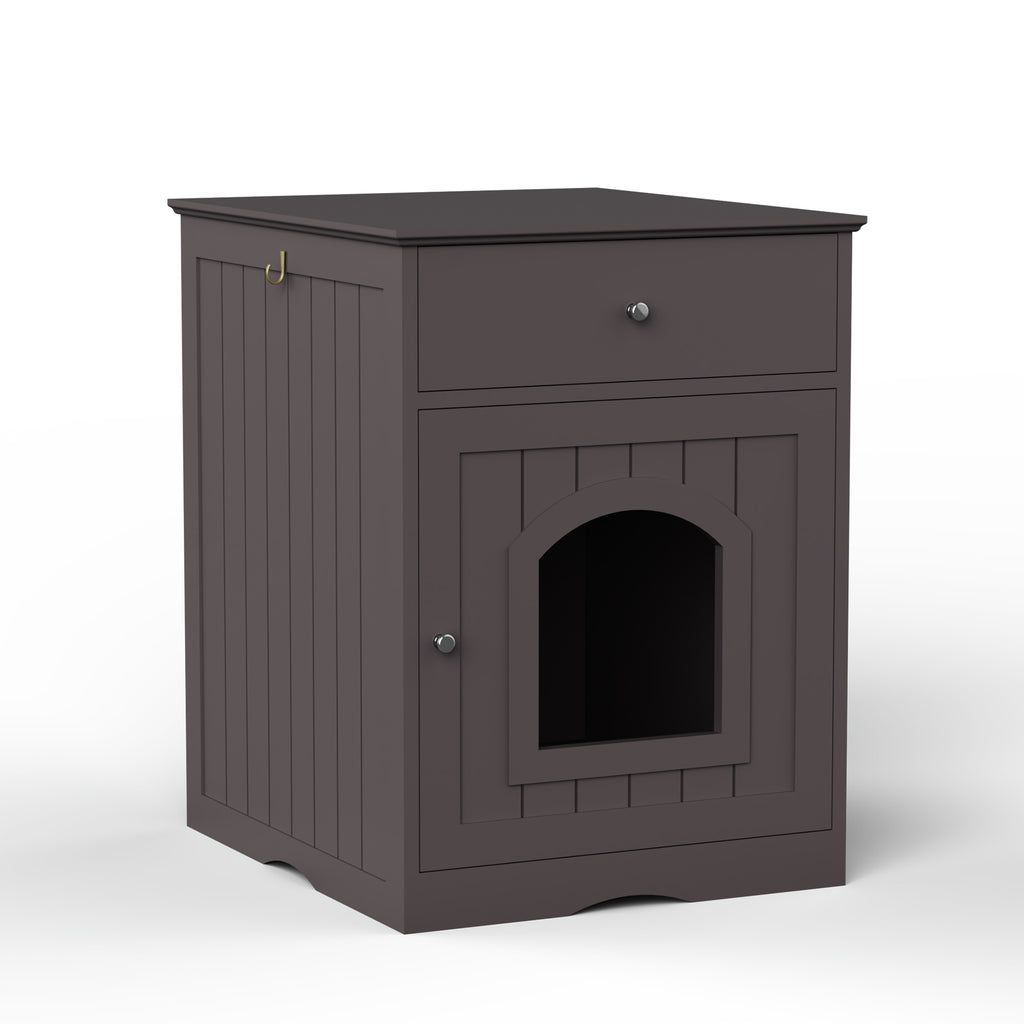 Cat Litter Box Enclosure with Storage Drawer, Hidden Litter Box Side Table and Indoor Cat Cabinet