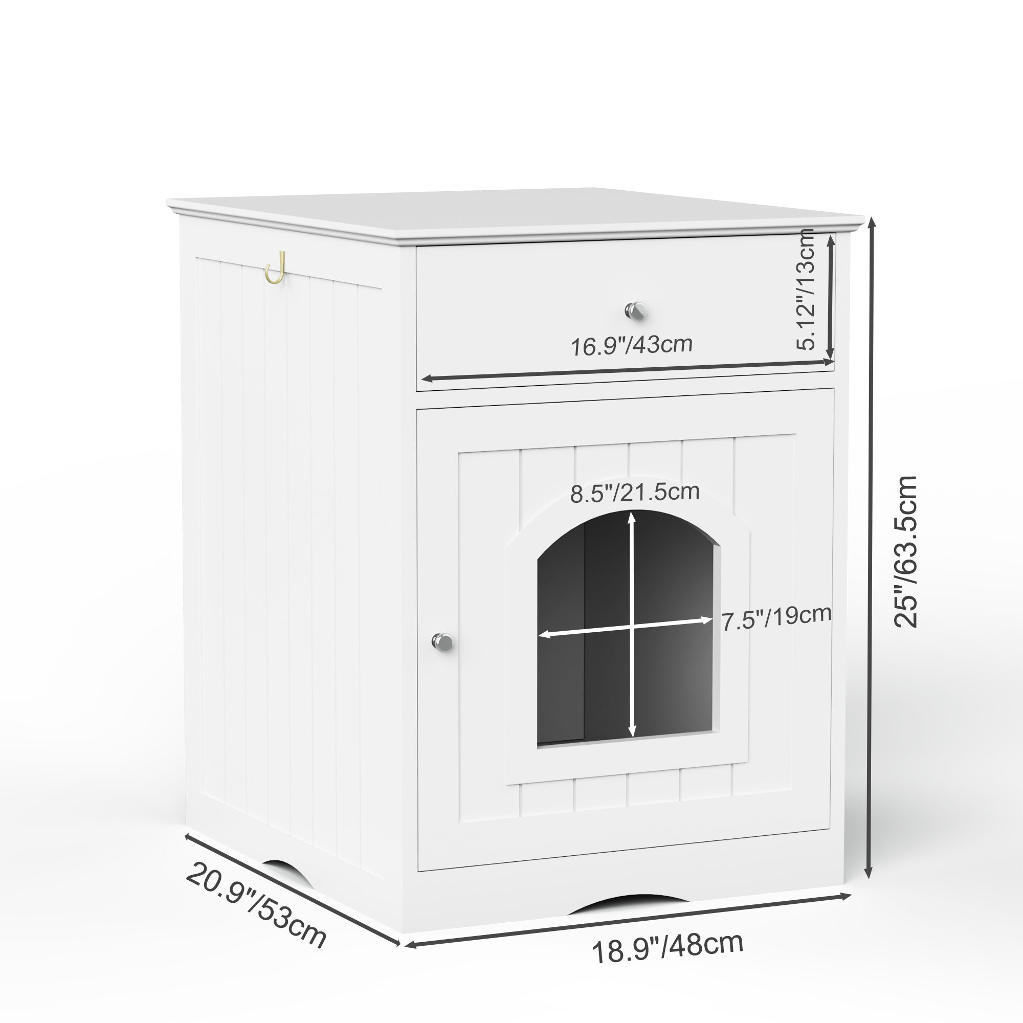 Cat Litter Box Enclosure with Storage Drawer, Hidden Litter Box Side Table and Indoor Cat Cabinet