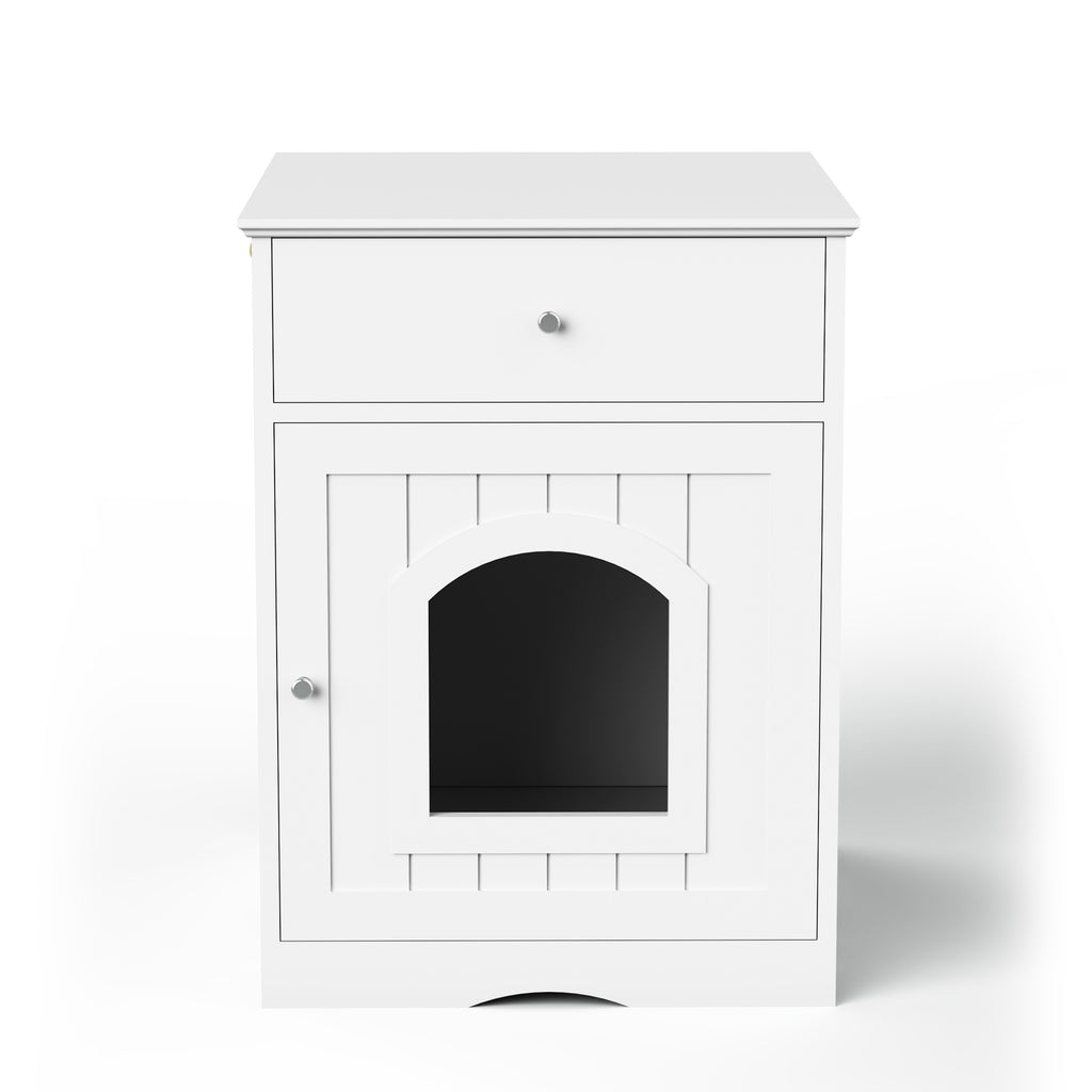 Cat Litter Box Enclosure with Storage Drawer, Hidden Litter Box Side Table and Indoor Cat Cabinet
