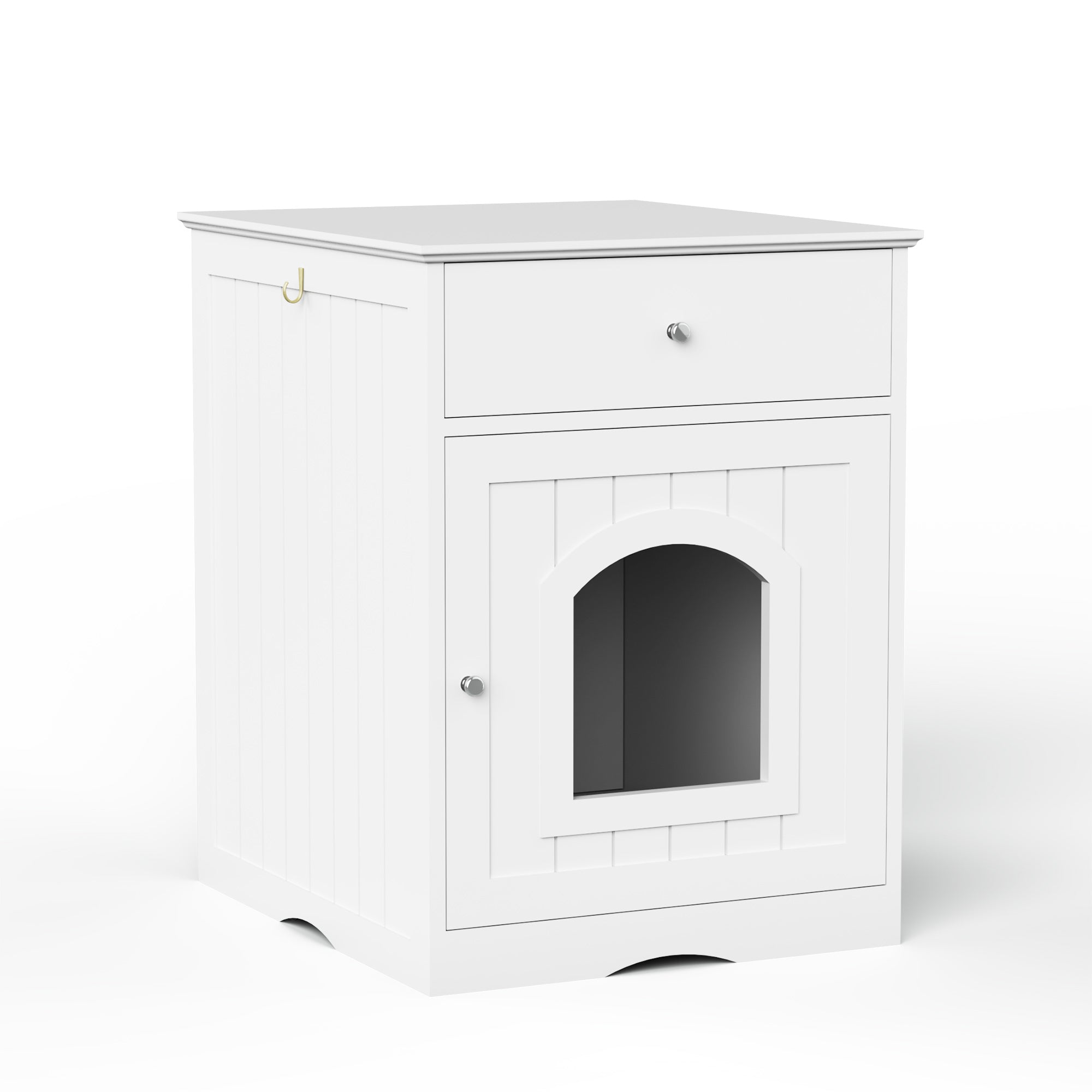 Cat Litter Box Enclosure with Storage Drawer, Hidden Litter Box Side Table and Indoor Cat Cabinet